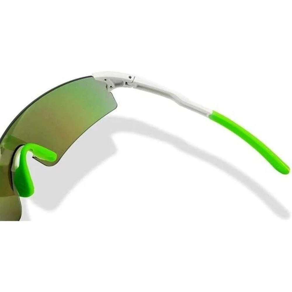 Sport Sunglasses Cycling Running Glasses UV Protection White Frame Blue Mirror‎